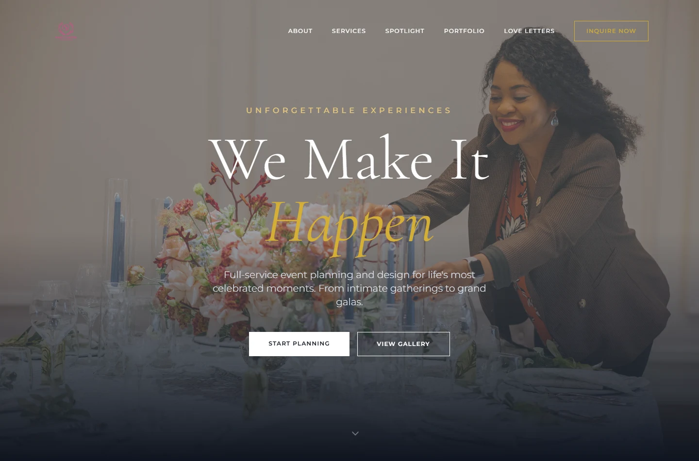 Make it Happen event services website