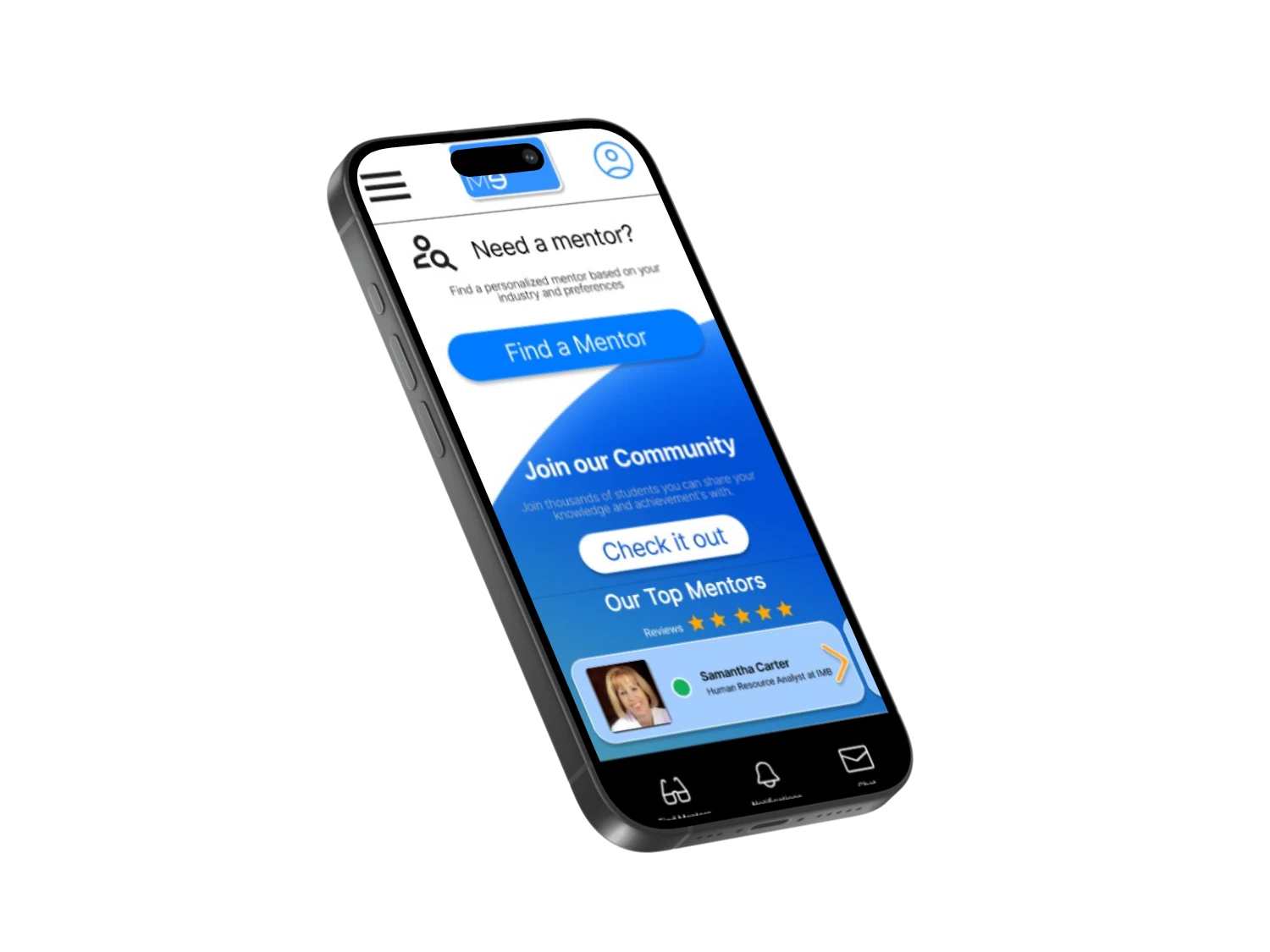 Mentor Me mobile mentorship app design