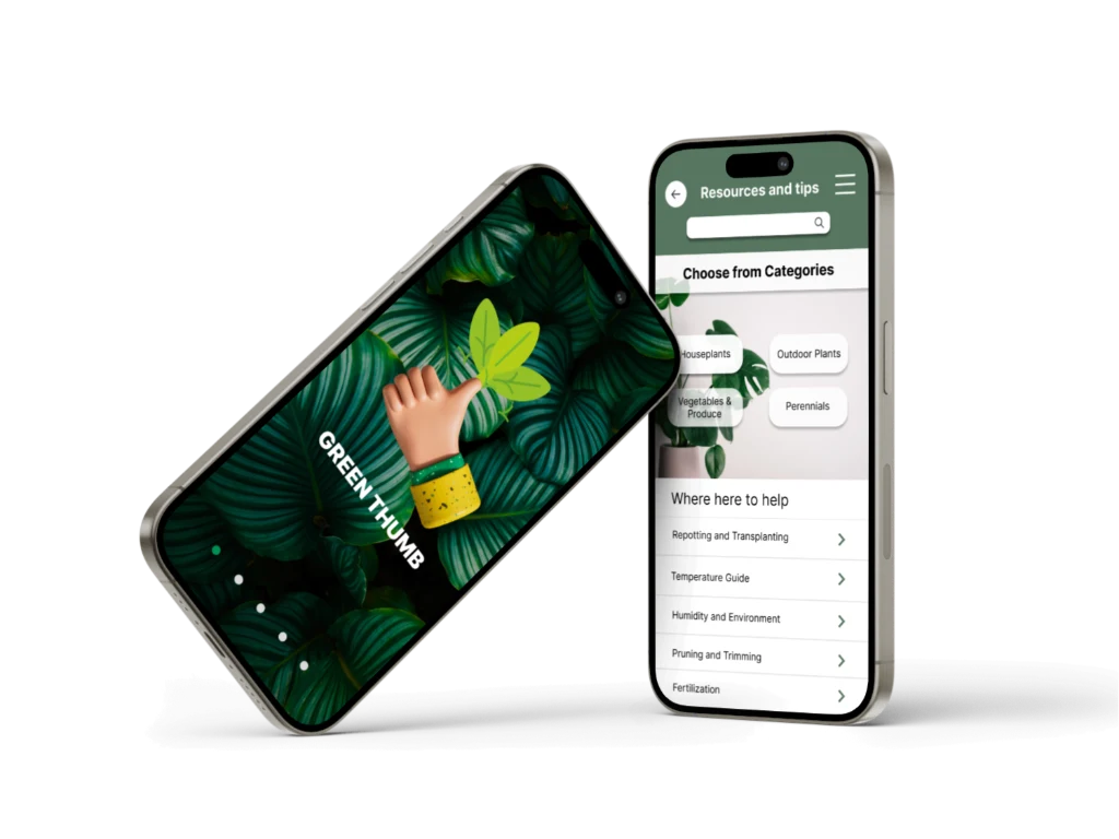 GreenThumb mobile app design